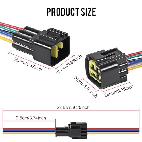 6 Pin Connector Kit 6 Way Waterproof Electrical Connector 4Pair 6Pin Connectors
