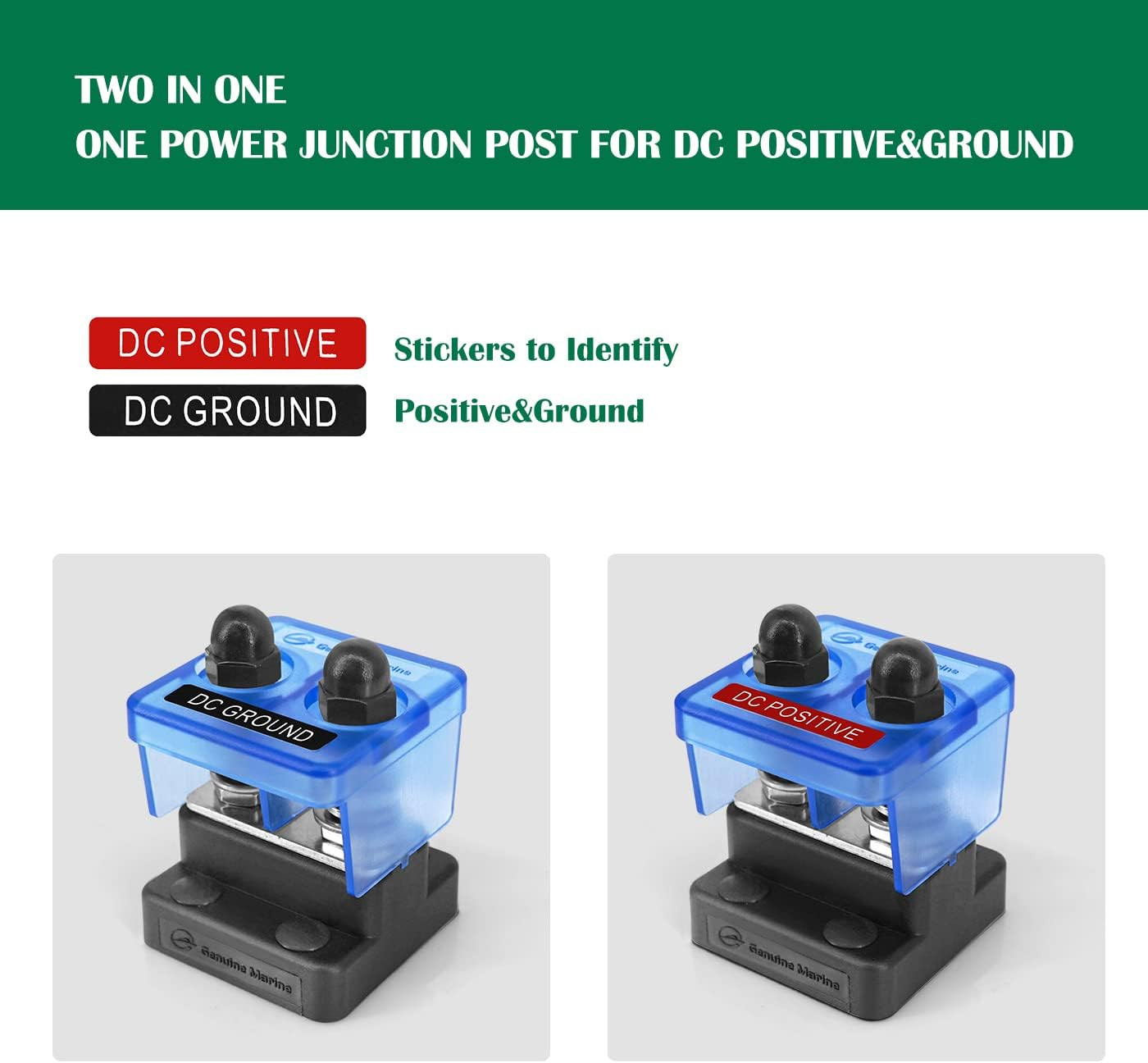 M8 Post Stainless Steel Heavy Copper Bus Bar 200A Battery Junction Block Waterpr