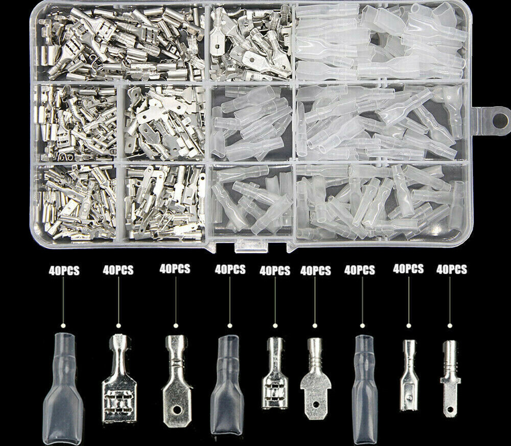 360/720x Assortment Male Female Spade Terminals Electrical Wire Crimp Connectors