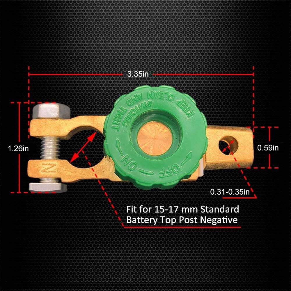 Pair Car Battery Link Terminal Quick Disconnect Cut-off Master Kill Shut Switch