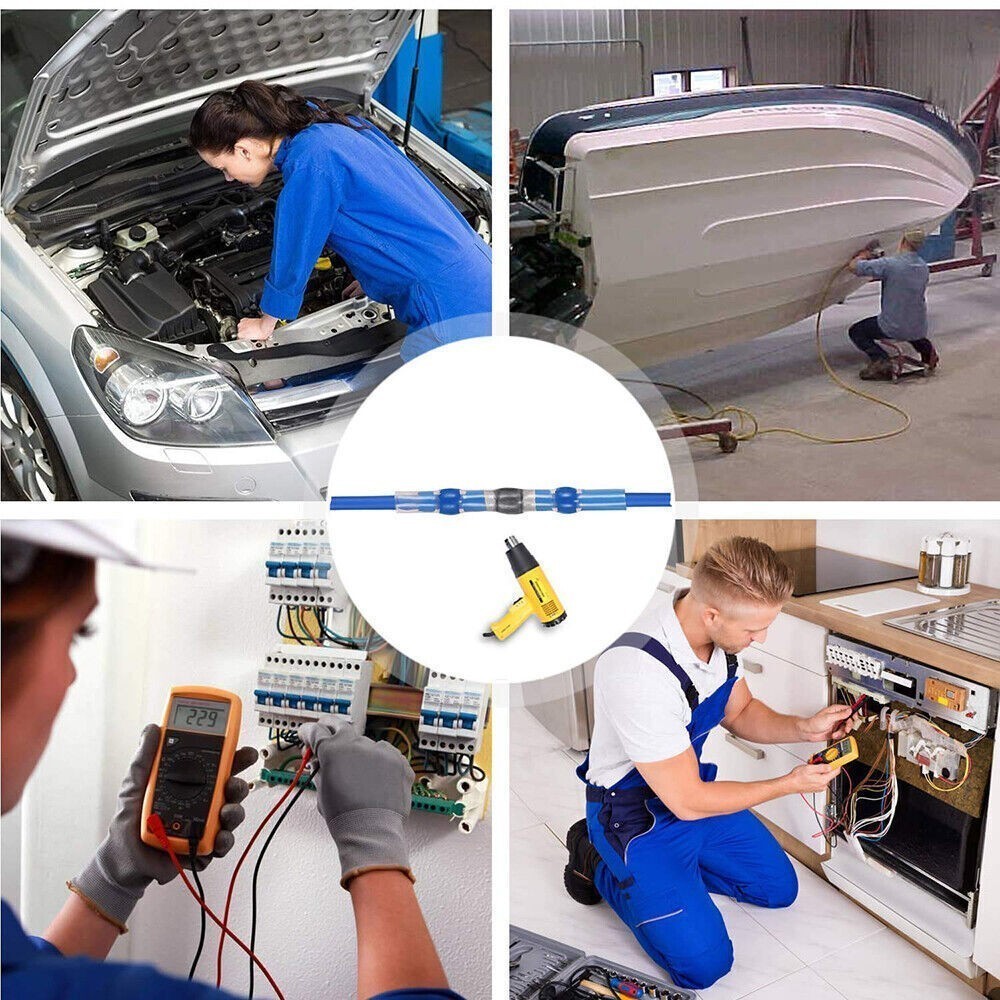 500-50x Solder Seal Sleeve Heat Shrink Wire Terminal Connector Green 18-16AWG US