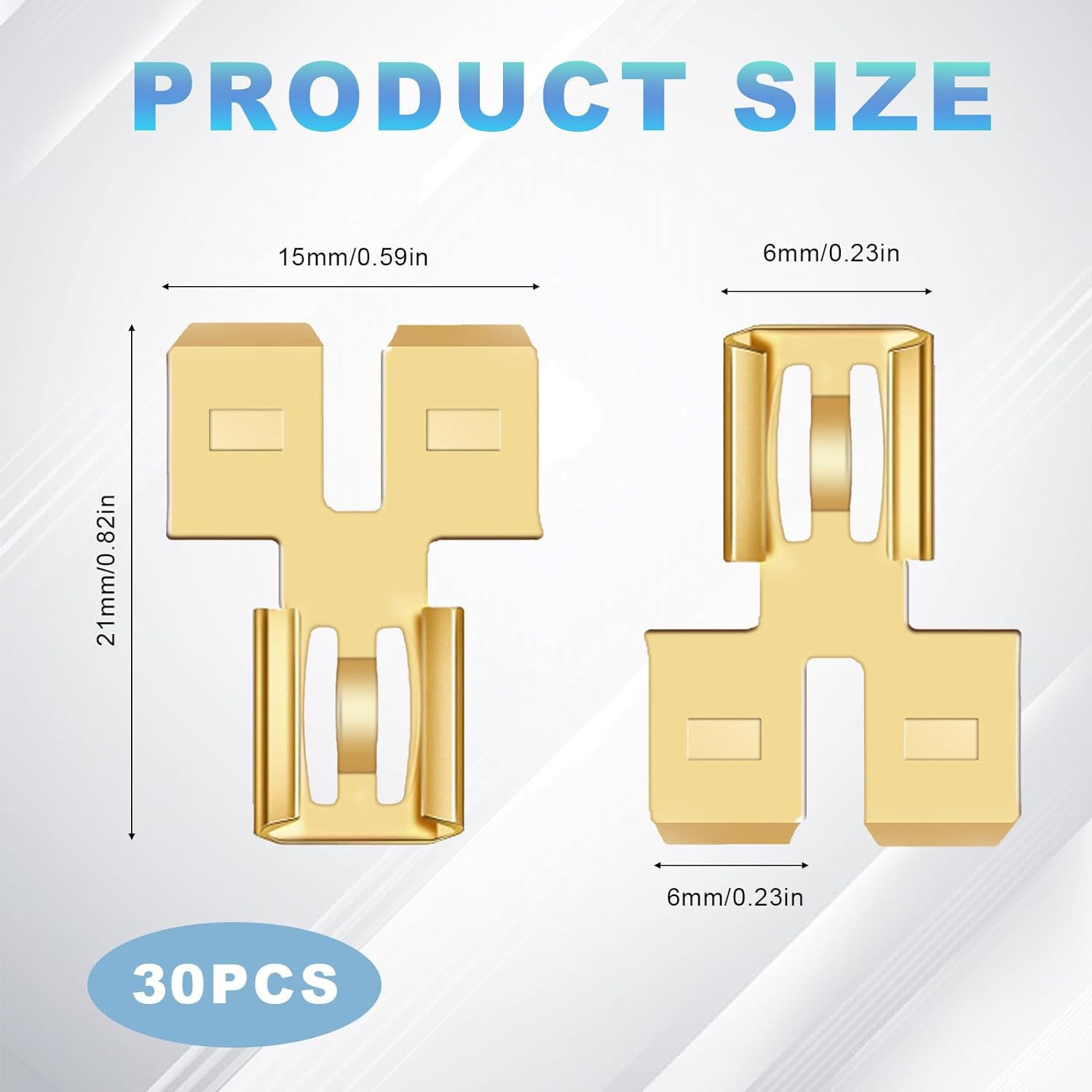 30 Pcs Spade Terminal Splitter Double Male Tab Single Female Slip 2 Way Splitter