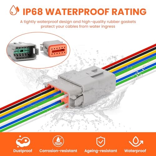 Deutsch 12 Pin Connector Kit – Waterproof Electrical DT Connector 12 Pin 1 Set