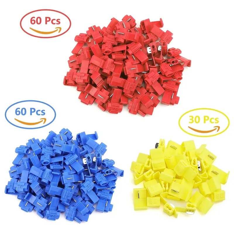 150pc T-Taps Electric Wire Cable Crimp Connectors Quick Splice Terminals Kit