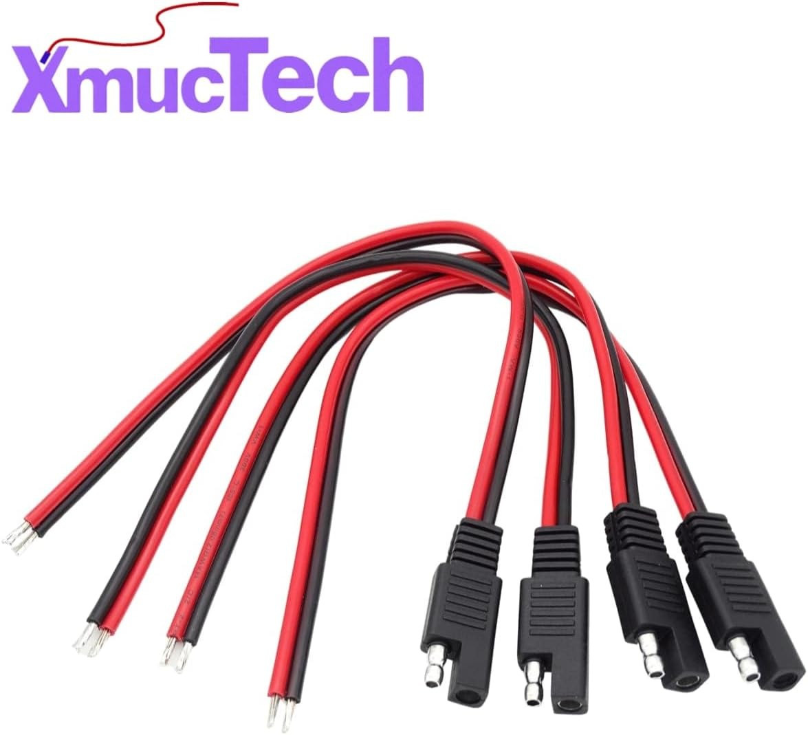 4-Pack 1ft 14AWG SAE Connector Quick Disconnect Plug Extension Cable for Automot