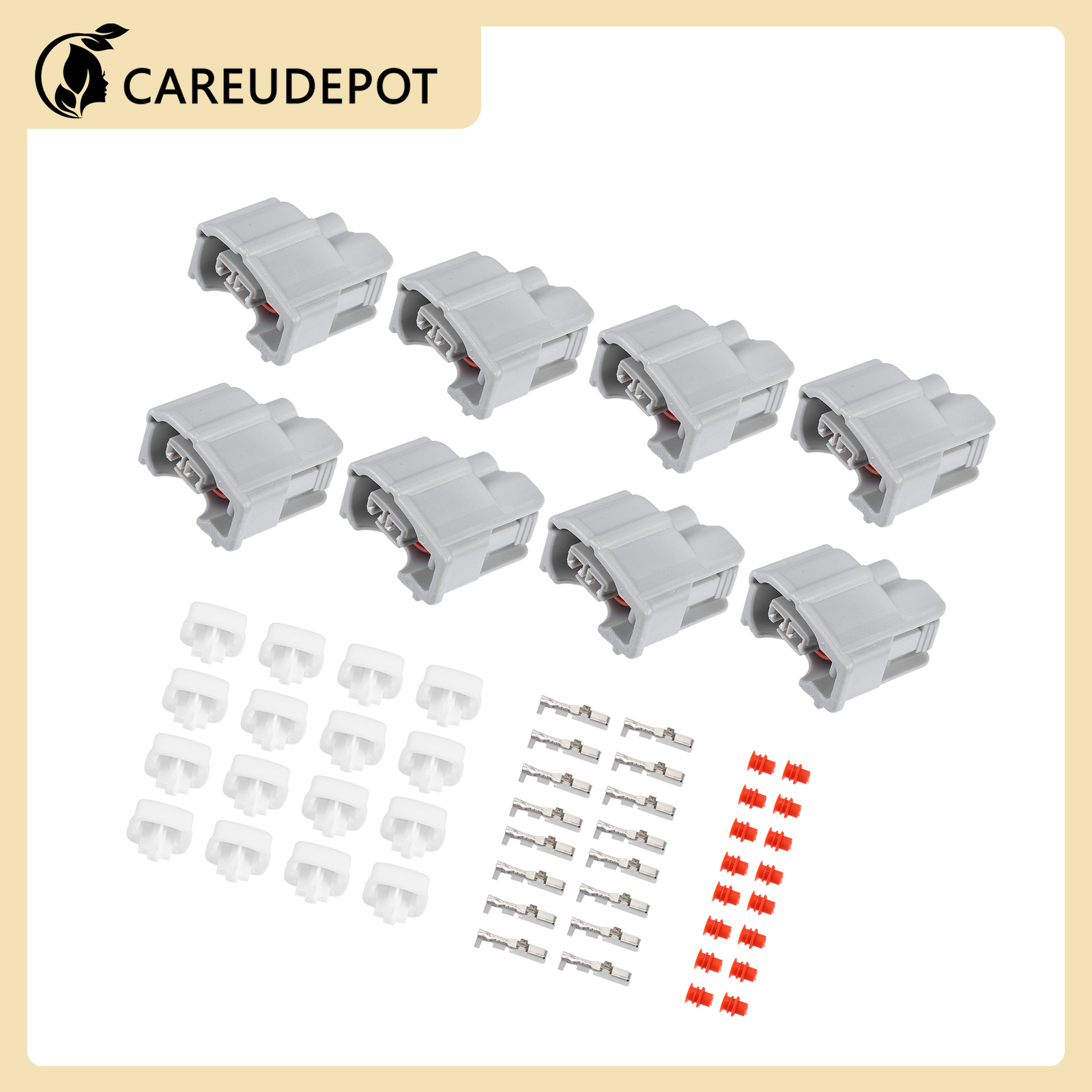 2 Pin No.9098011875 Fuel Injector Adapter Plug Clip Kit for Toyota Item of 8 Set