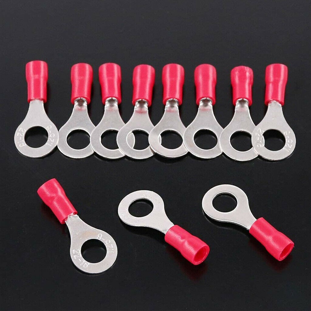 Ring 22-10AWG Electrical Insulated Wire Connectors Splice Spade Crimp Terminals