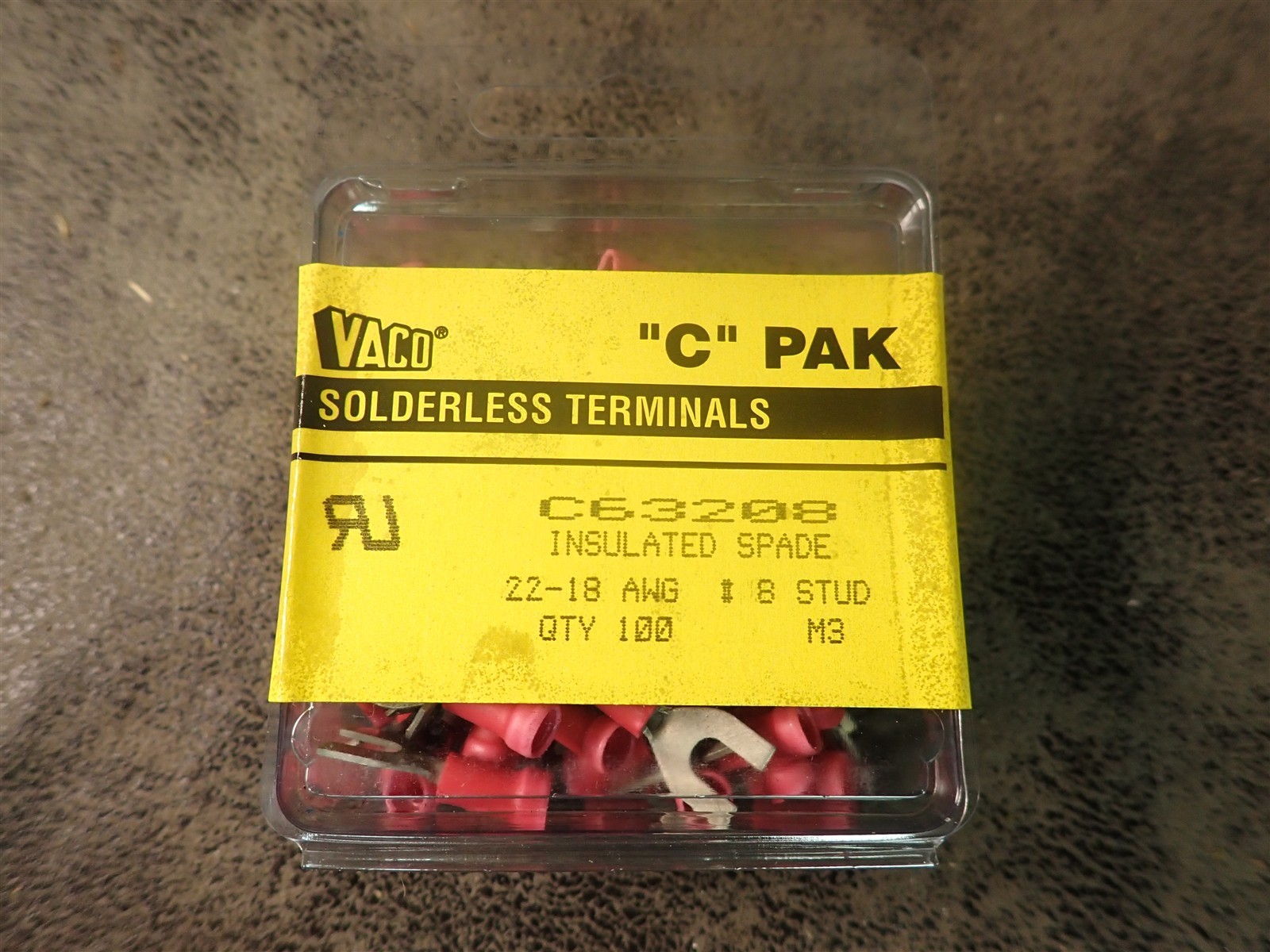 Klein/Vaco C63208 Insulated Spade Terminals 22-18 AWG, 5-100 Packs 500 Total G14
