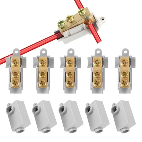 10Pcs 6 AWG Gauge T-Type Wire Connector Nut Kit, 80A Splicing 6awg 80A-T shape