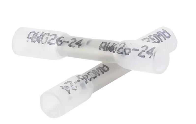 20Pc Heat Shrink Butt Wire Connectors AWG 26-24 Waterproof Insulated Cable Crimp