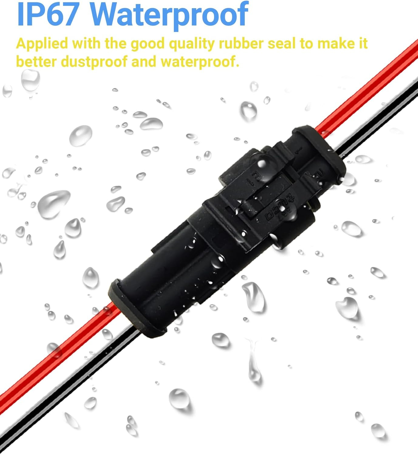 14 AWG 2 Pin Waterproof Connector, 2 Wire Automotive Waterproof Electrical Conne