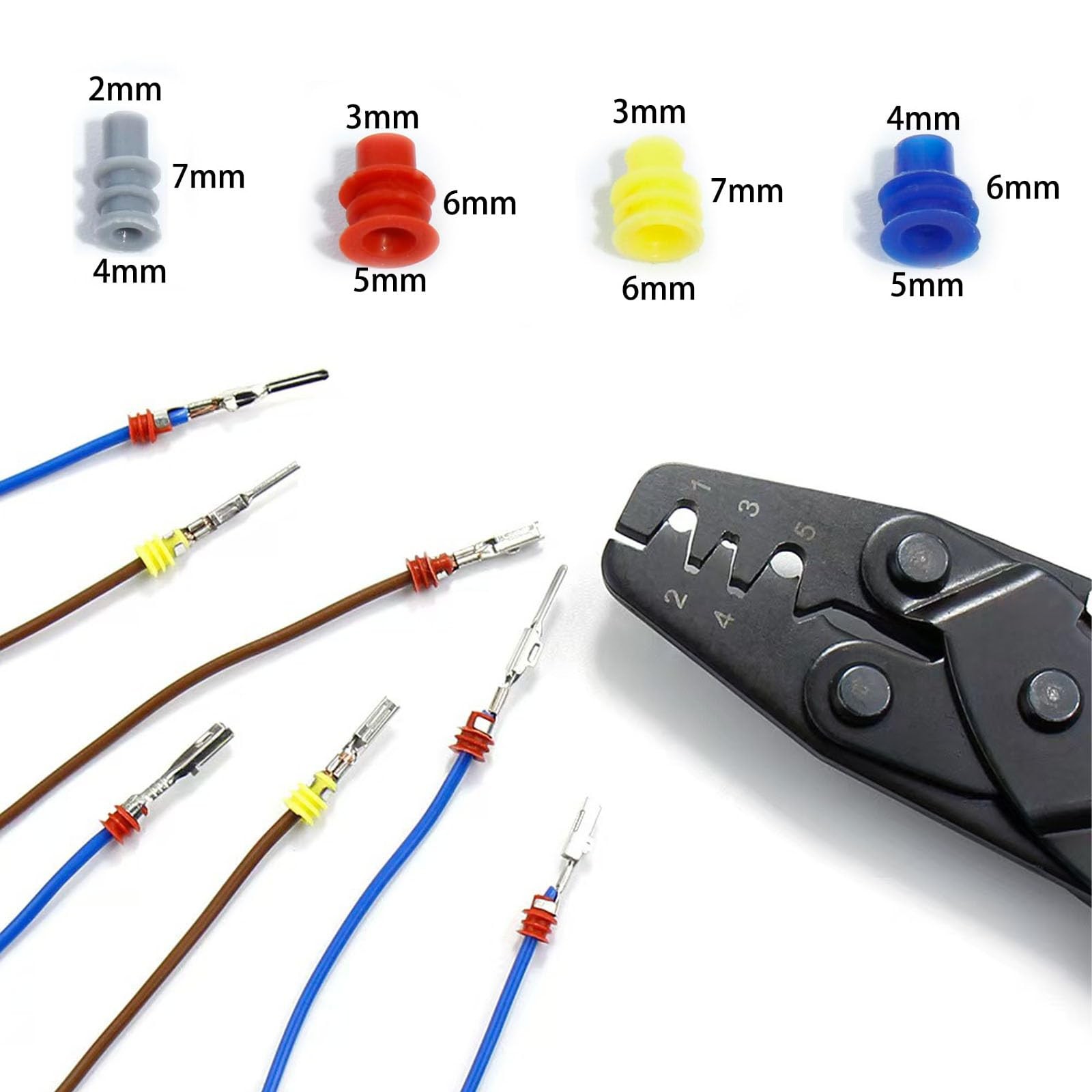 Connector Pins Kit Crimped Terminal Automotive Car Electrical 1/1.5/1.8/2.2/2…