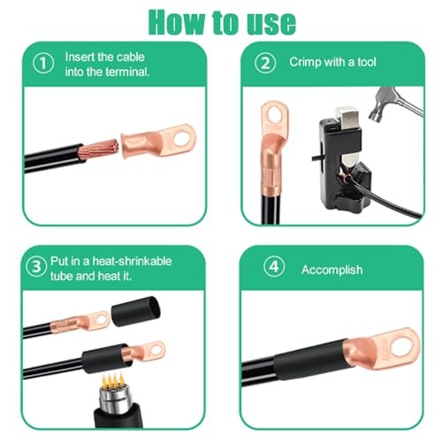 /230PCS Battery Cable Ends Kit AWG 8 6 4 2 1 1/0 2/0 Heavy Handheld box-230PCS