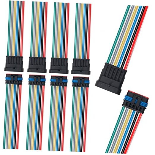 16 AWG Waterproof Wire Connectors Plug – 1.5mm Terminal – 6 Pin Way – Blue