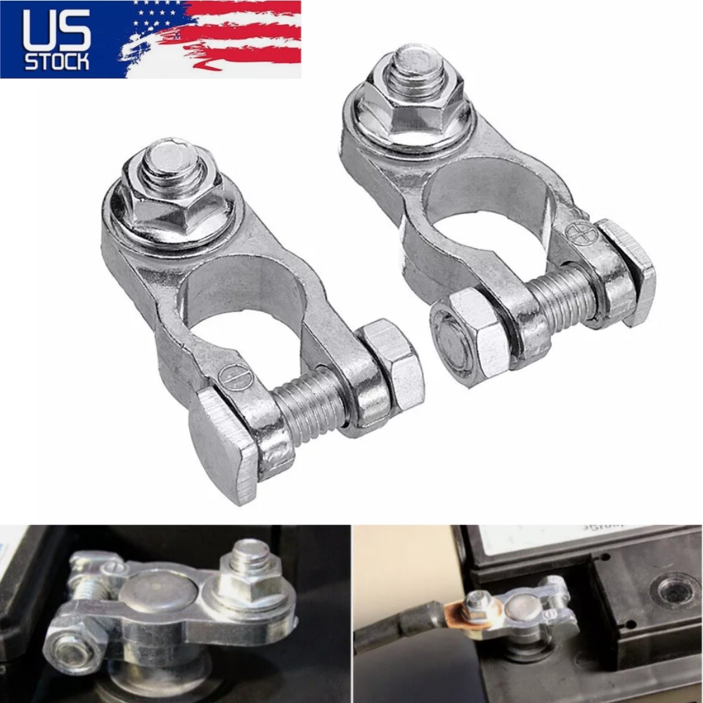 1 Pair Car Battery Terminal Clamp Connectors 16-18mm For Car Truck Van Boat US