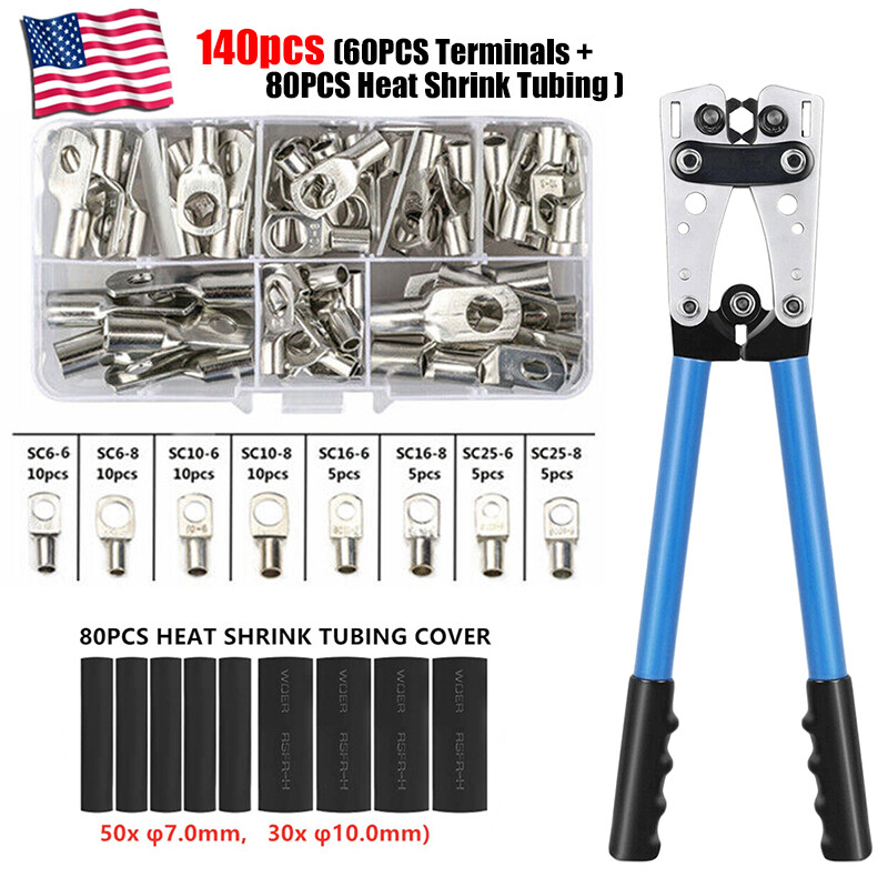60/140x Battery Copper Cable Lug Crimp Ring Terminal Electrical Wire Connectors