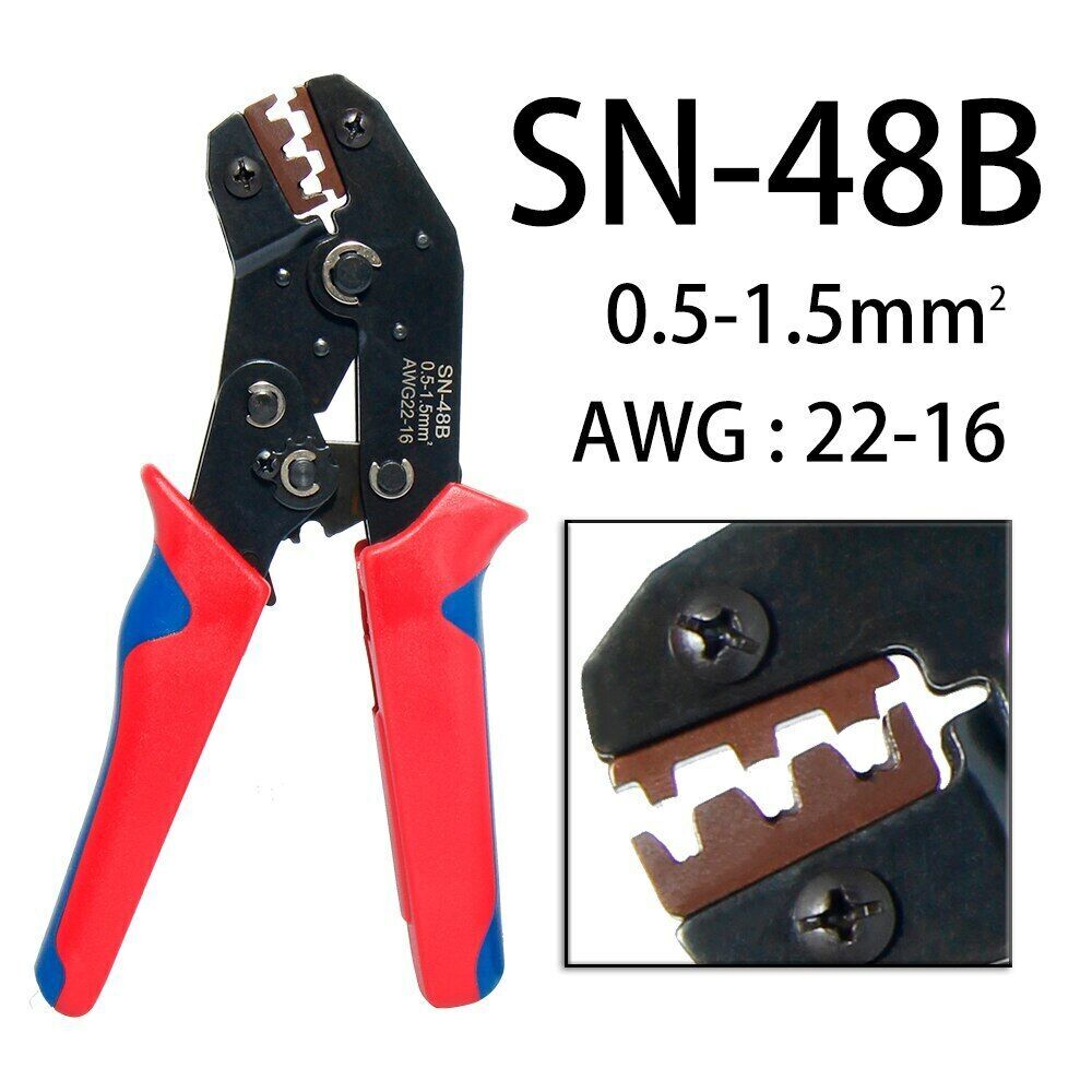 Brass Copper 0.5-1.5mm² Crimp Electrical Connector Wire Terminals Kit /1x SN-48B