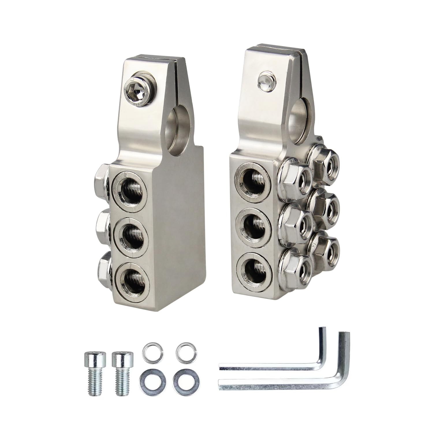 12Way Battery Terminal Connectors Lead Acid Clamps Fits 8AWG To 4/0 AWG