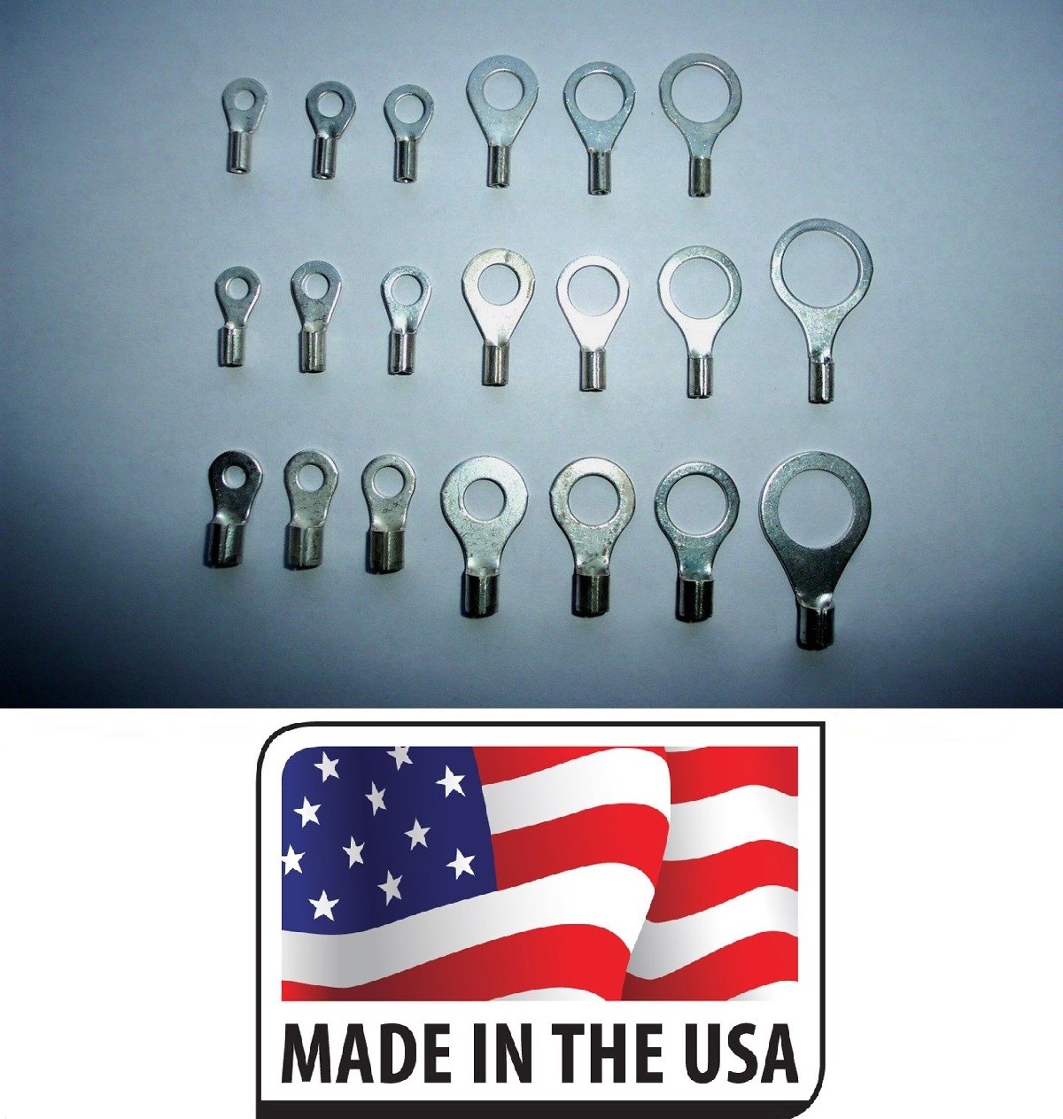 (200) UNINSULATED RING KIT TERMINAL CONNECTOR NON INSULATED All Size Made in USA