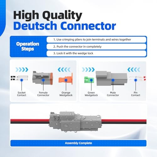 302PCS Deutsch Connector Kit, IP67 Waterproof Electrical Plugs DT