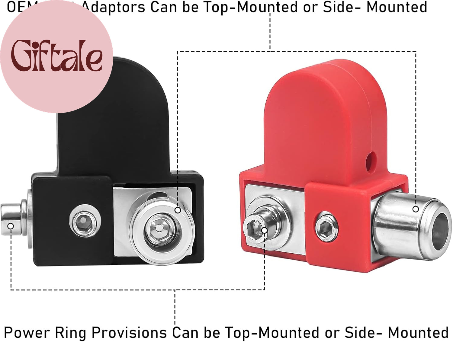 BTO Solid Brass Positive Negative Battery Terminals with Adaptor Collars, 1X0/2/