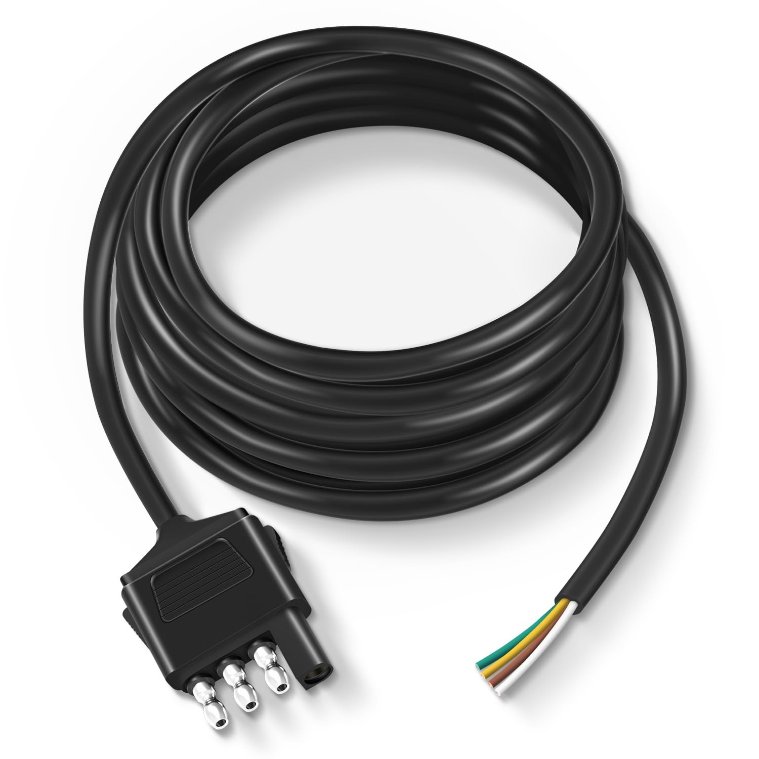 Nilight 4 Way Trailer End Connector 10 Feet Jacketed Cable Heavy Duty 18AWG 4 Pi