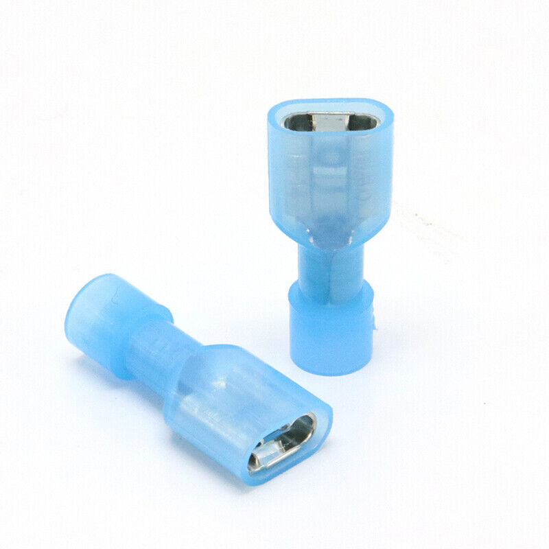 Nylon Female Insulated Wire Terminal Blue 16-14 AWG Quick Disconnect Connectors