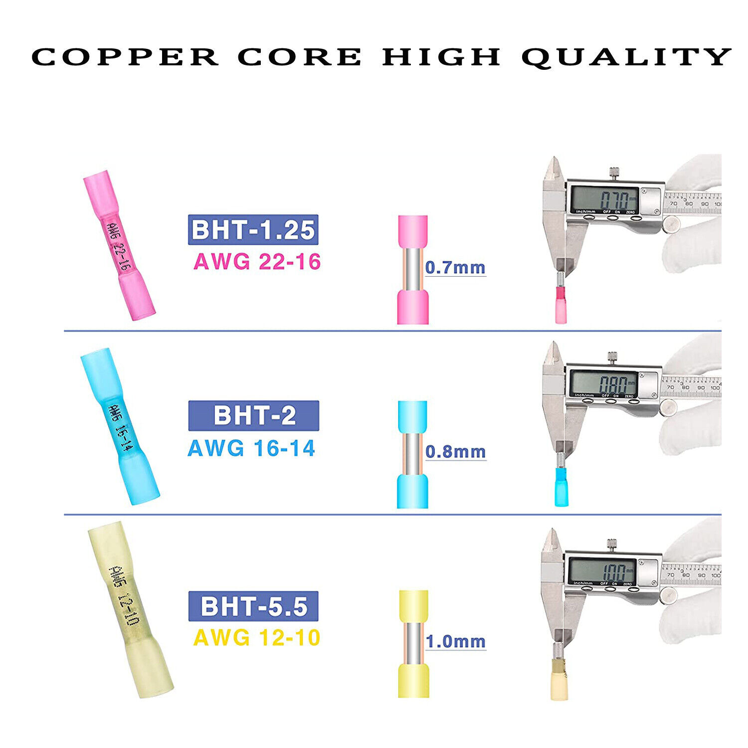 400-50x Waterproof Heat Shrink Butt Wire Splice Crimp Connectors Terminals Kit