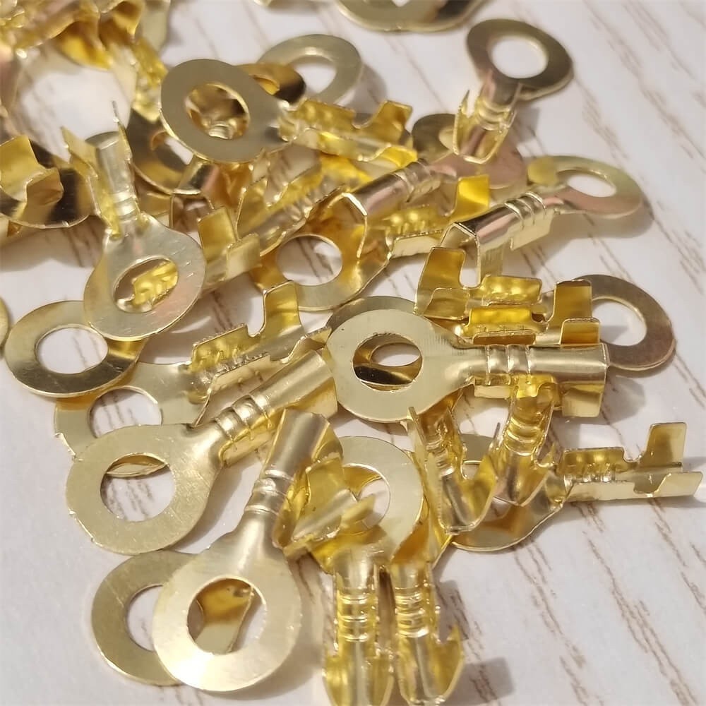 300pcs Non-Insulated Copper 4.2mm Ring Terminal Open Barrel Lugs Wire Connectors
