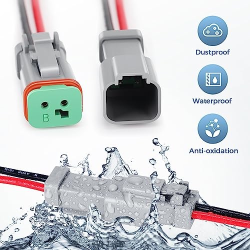 2 Kit Deutsch DT 4 pin Grey Male Female Wiring Harness Deutsch 2Set Grey 4Pin