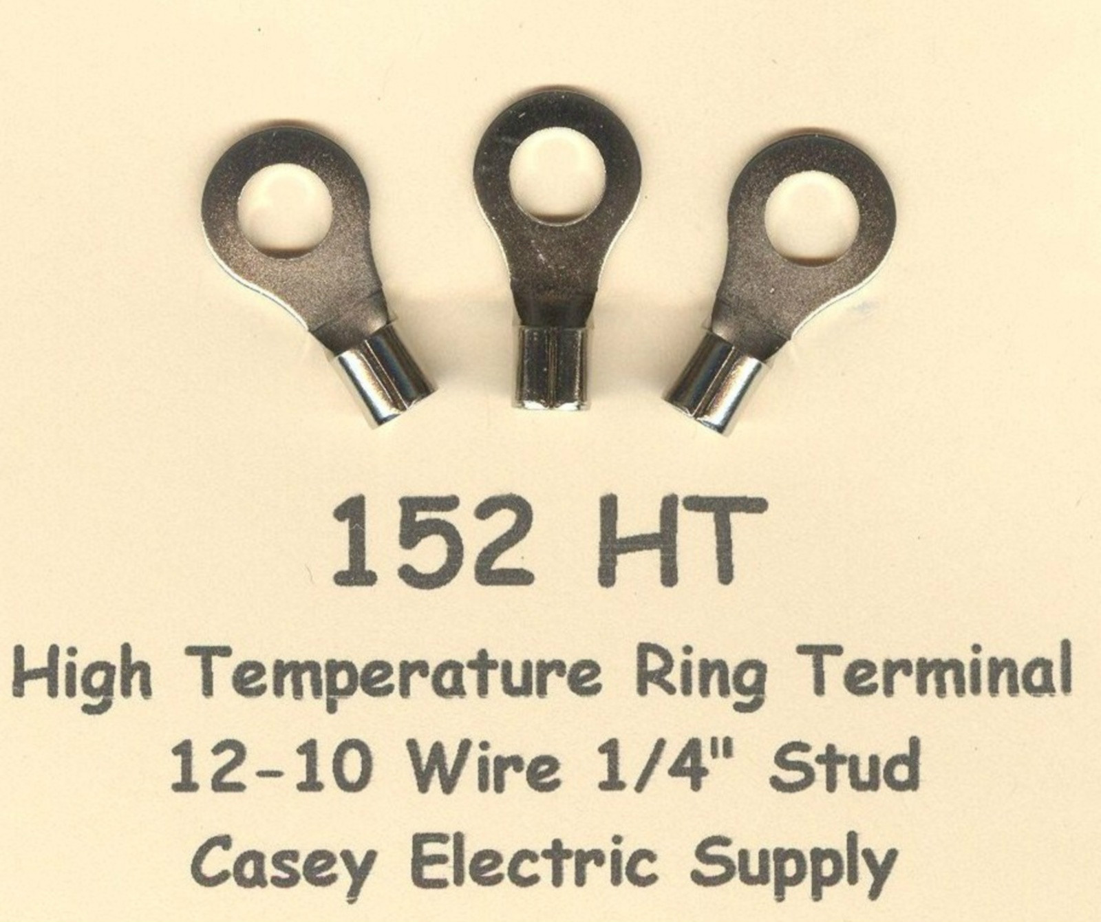 50 High Temperature RING Terminal Connector 12-10 Wire Gauge AWG 1/4″ Stud 900°F