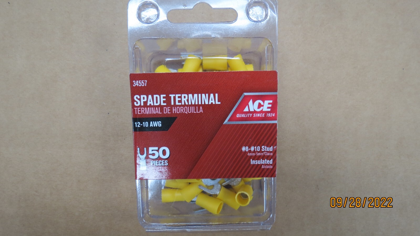 ACE 34557 SPADE TERMINAL 12-10 AWG 50 PIECES NEW