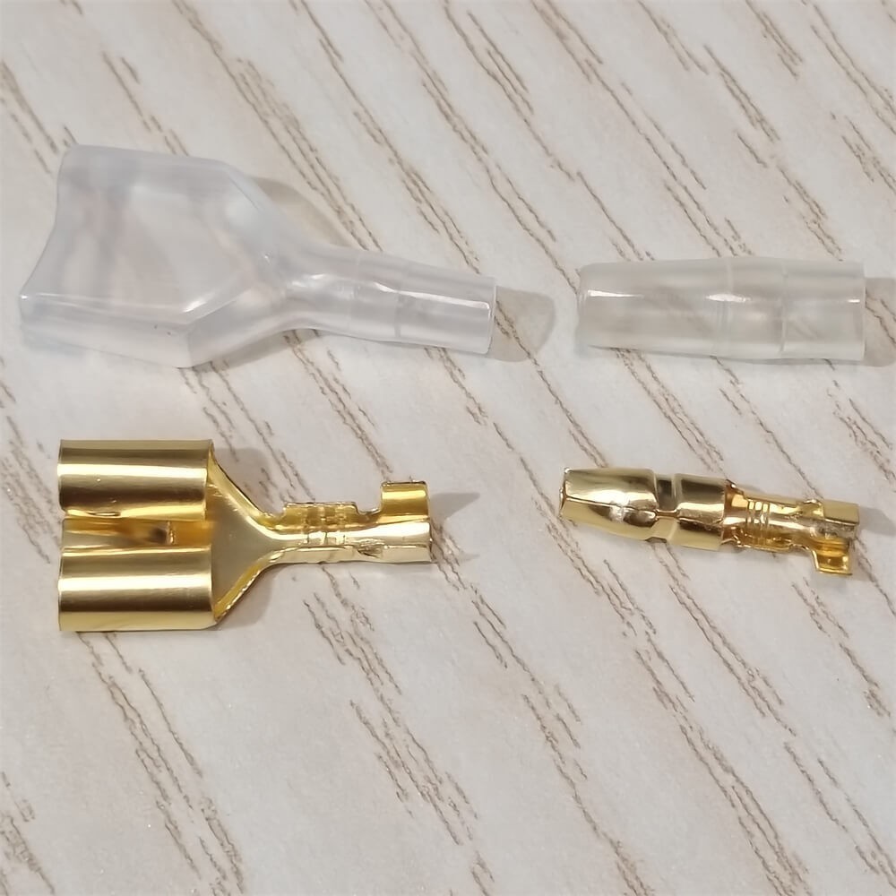 300x Male Female Double Bullet Connector 4.0mm Wire Terminal Insulated Sleeve US