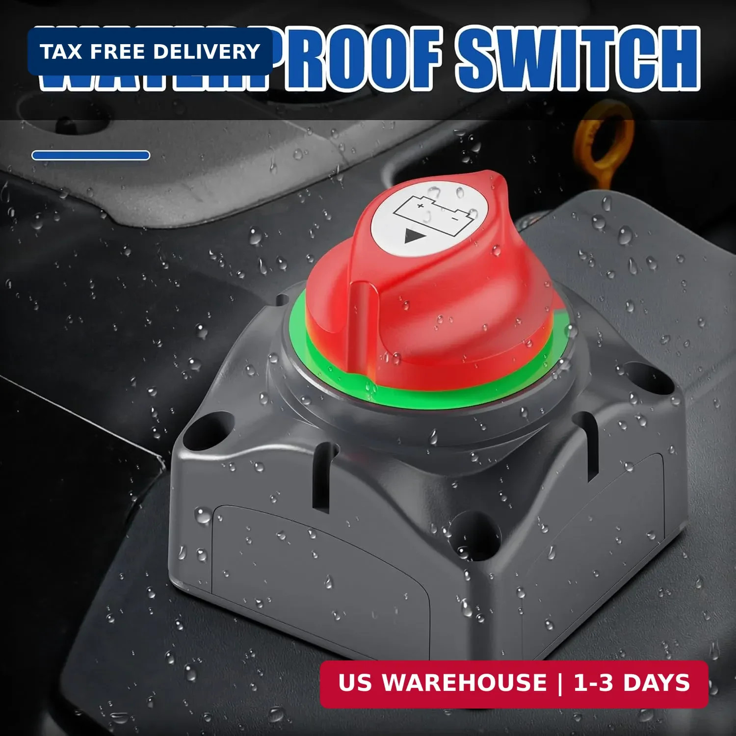 Joinfworld Battery Disconnect Switch 12V-48V Waterproof Marine Battery Cut Off S