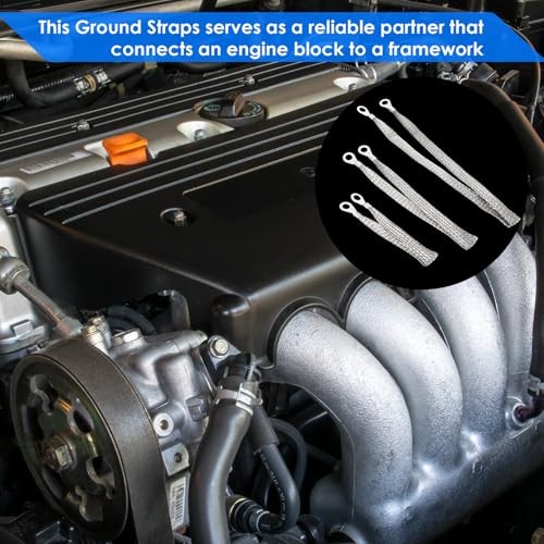 12 Pcs Automotive Ground Straps, 10/15/20 Inch Silver Universal Engine