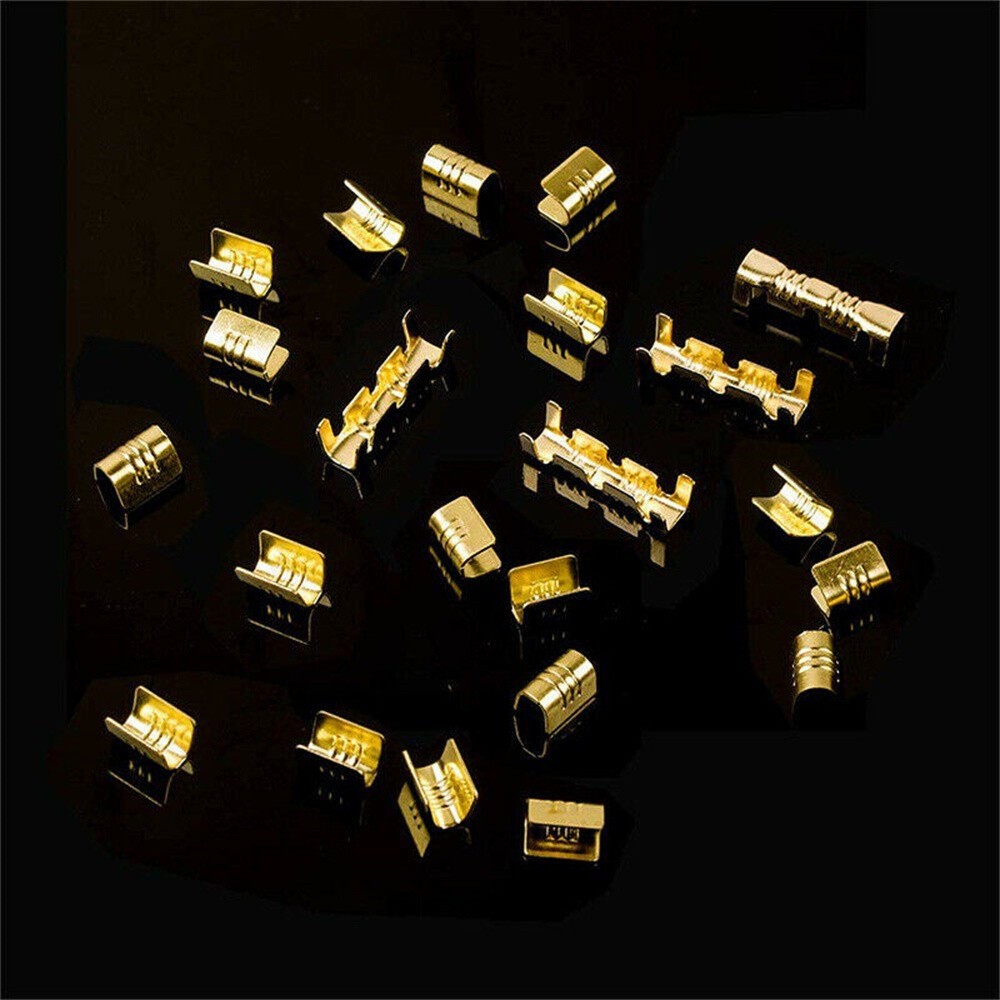 500Pcs U Shape Copper Ring Terminals Non-Insulated Spade Butt Wire Connectors