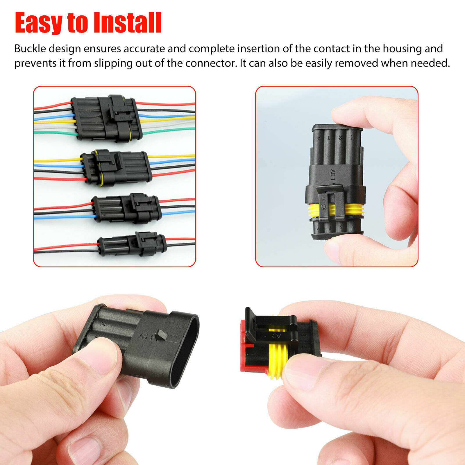 26 Sets Waterproof Car Auto Electrical Wire Connector Plug 1-4 Pin Way Plug Kit