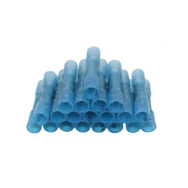 200X BLUE HEAT SHRINK BUTT CONNECTORS WIRE 14-16 GAUGE WATERPROOF WIRING