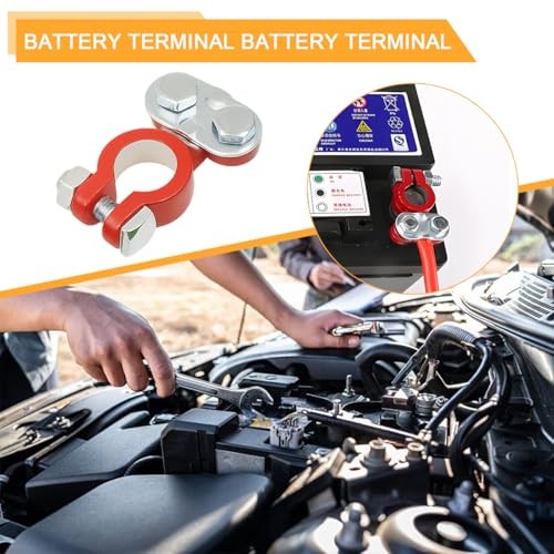 2PCS Car Battery Terminal Connector, Aluminum Alloy Positive Negative 1Pair