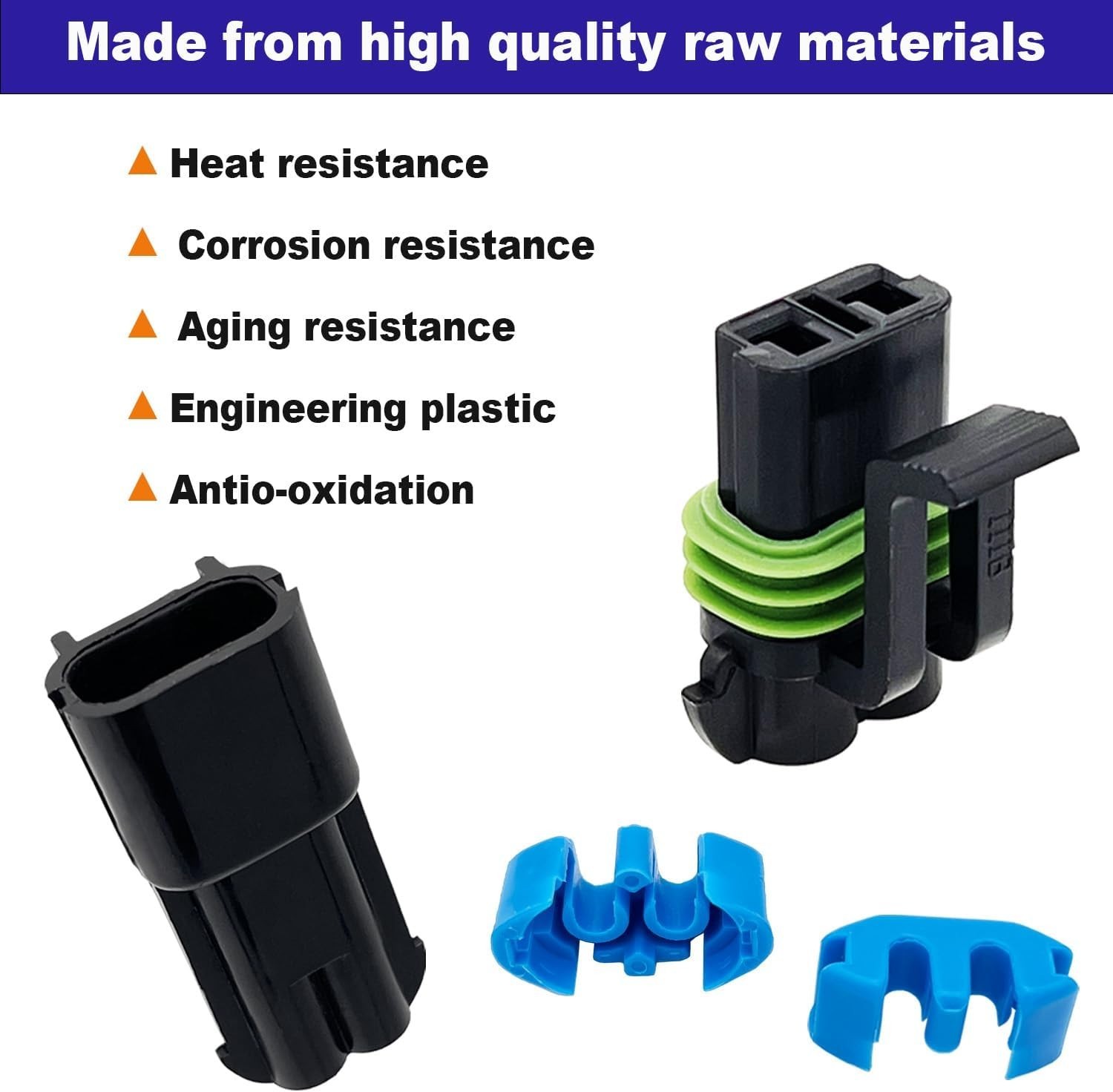 **Waterproof 2 Pin Automotive Connector Kit – 14-12 AWG 4 Set**