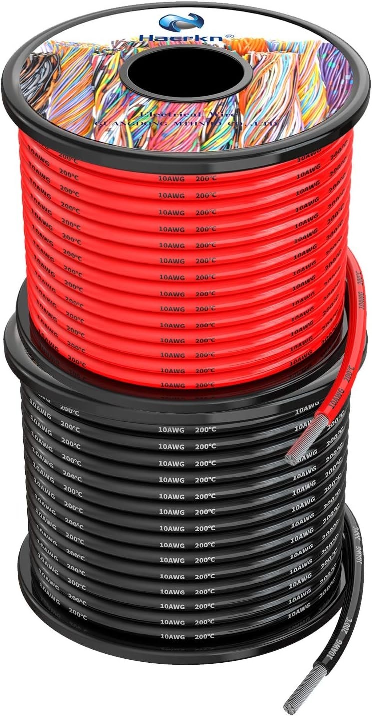 10 AWG Silicone Wire Cables 50ft – 600V 1050 Strands