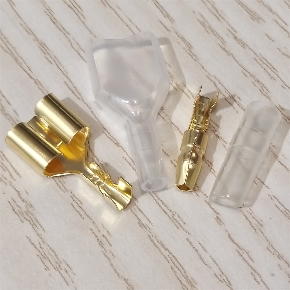 300x Male Female Double Bullet Connector 4.0mm Wire Terminal Insulated Sleeve US