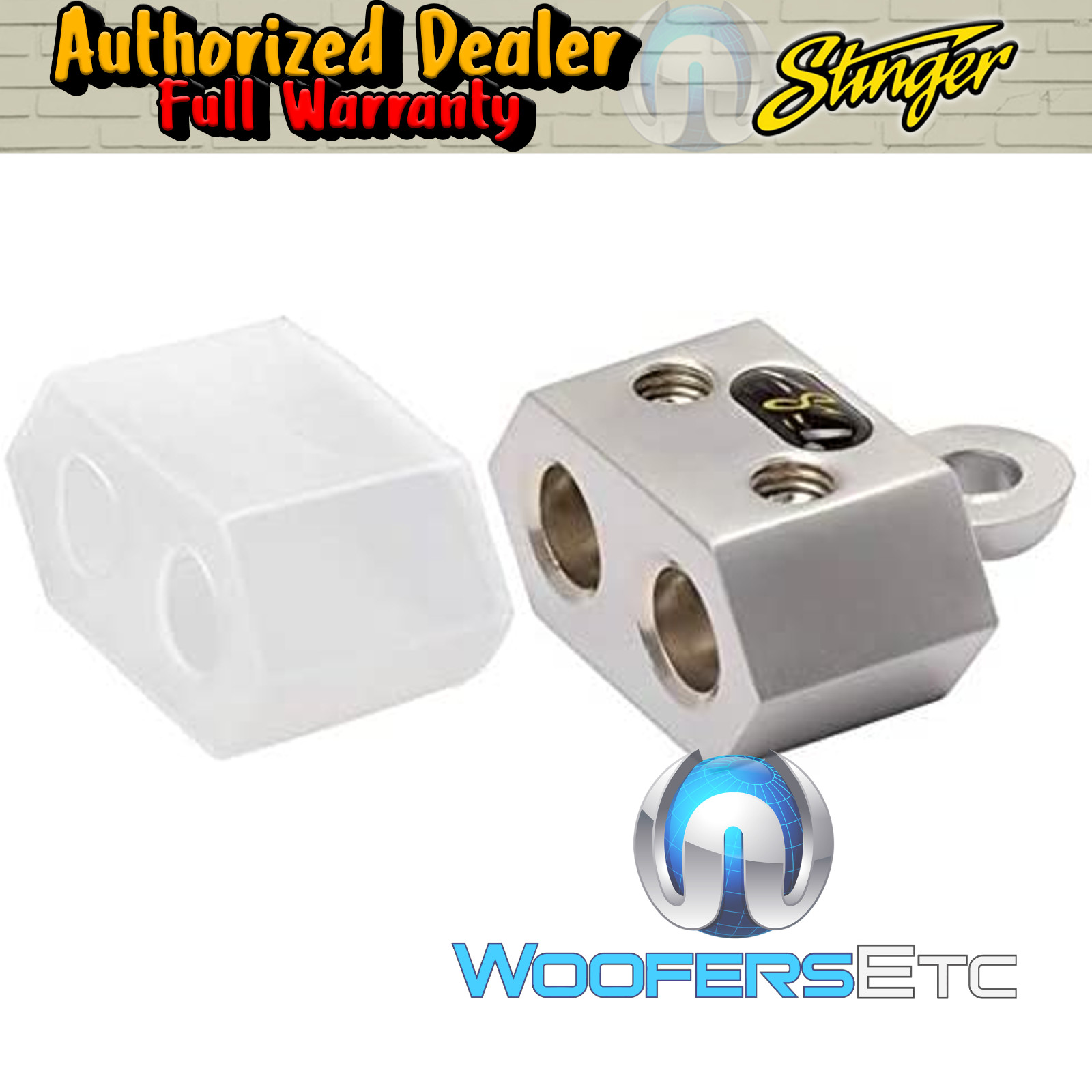STINGER SHT204 CHROME HIGH CURRENT TRANSFER 4 GAUGE OUTPUTS DUAL RING TERMINAL