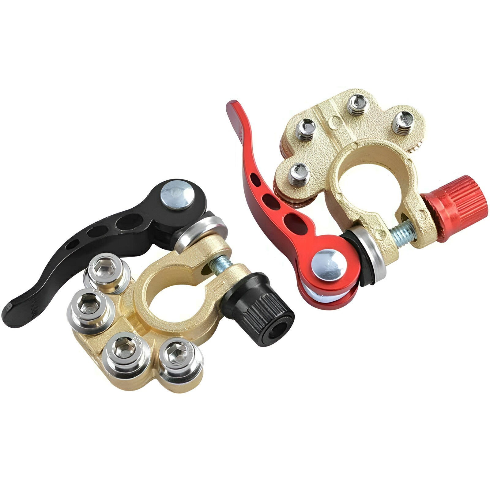2PCS 4 Way Car Battery Terminal Clamp Connectors Quick Release Disconnect Tool