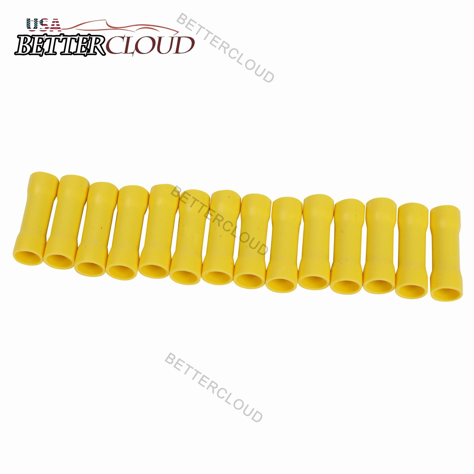 1000Pcs 12-10 Gauge Insulated Butt Wire Connectors Crimp Splice Terminals Yellow