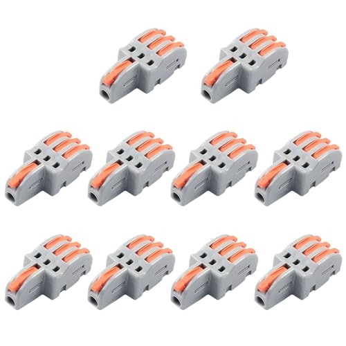 Pcs 1 in 3 Out Mini Electrical Wire Connectors, Nylon 1 in 3 out 10 Grey