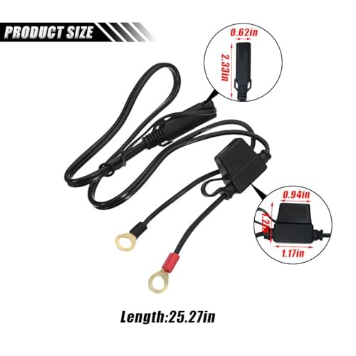 2FT 18AWG SAE Battery Connector, SAE Extension Cord, SAE Connector to O 1PC