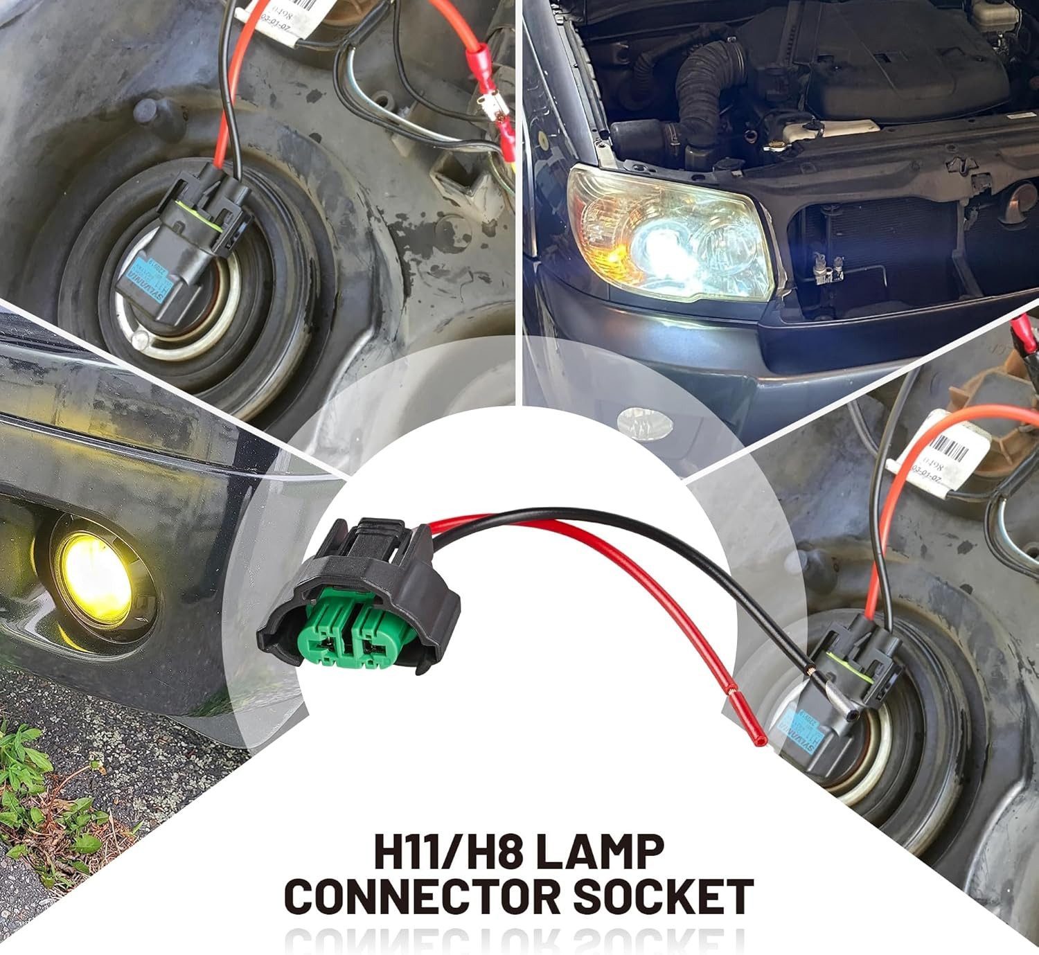 H8 H9 H11 880 881 Female Adapter Wire Connector Replace OEM Headlight Fog Light
