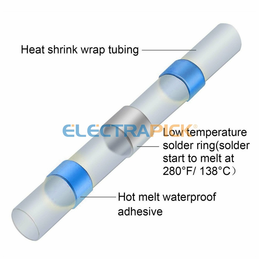 340 PCS Waterproof Solder Seal Sleeve Heat Shrink Butt Wire Connectors Terminals