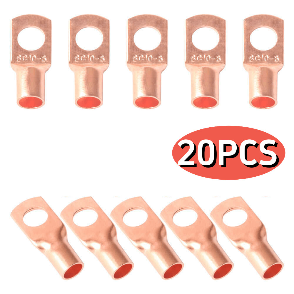 20PCS Pure Copper Ends Lugs Crimp Ring Terminals Wire Connectors Ring SC10-6